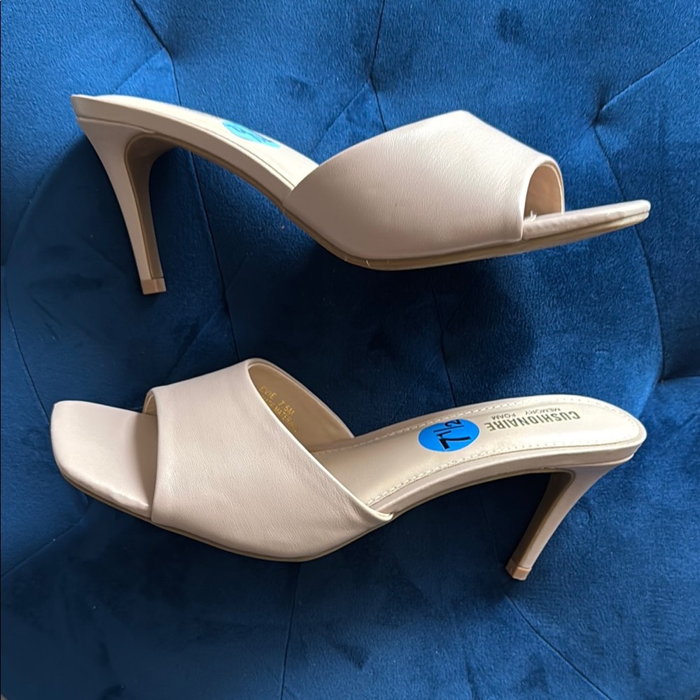 Women's Cream Slide Sandals